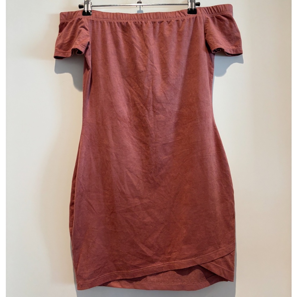 Lovely Day Pink Velvet Off-Shoulder Bodycon Dress